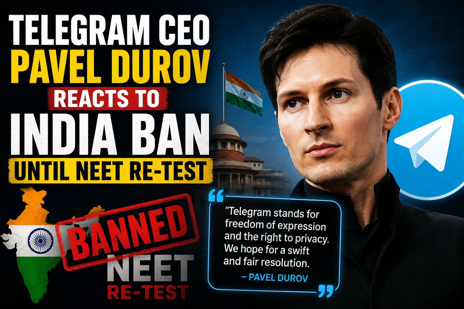 Telegram CEO Pavel Durov Reacts To India Ban Until NEET Re-Test